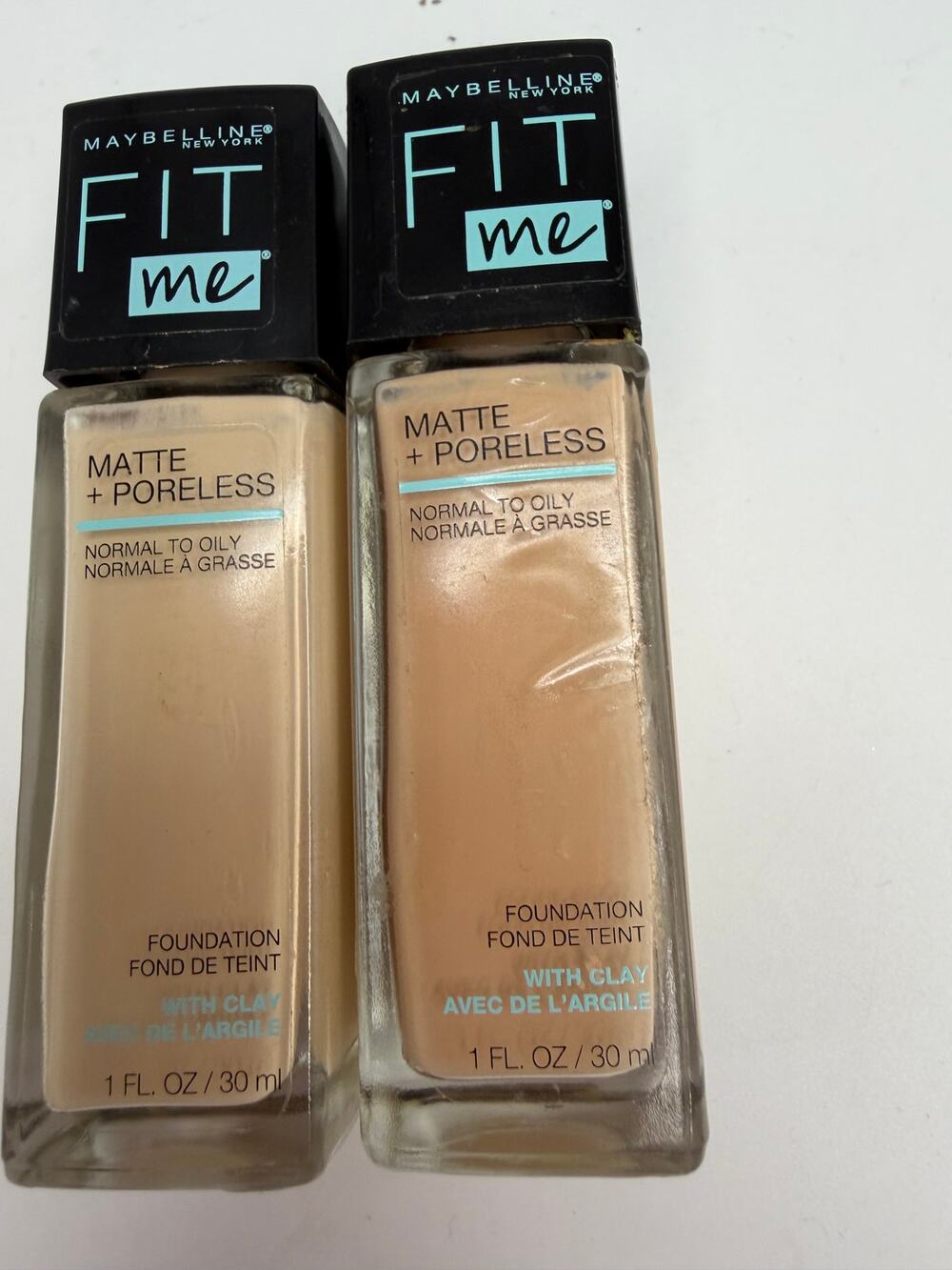 Maybelline Fit Me Matte Poreless Foundation Lot 110 Porcelain 115 Ivory 1oz